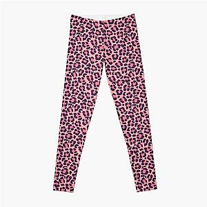 Coral and Pink Leopard Print Leggings RB1602