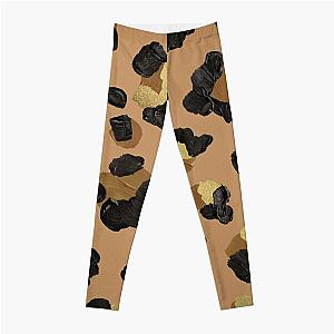 Leopard Print – Neutral &amp; Gold Palette Leggings RB1602