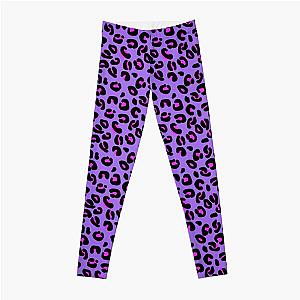 Bright Purple Leopard Spots Animal Print Pattern Leggings RB1602