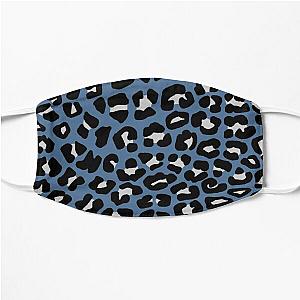 Grey and Blue Leopard Spots Print Flat Mask RB1602