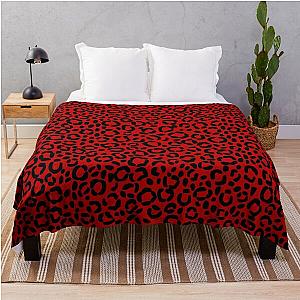 Sassy Red and Black Leopard Print Pattern Design Throw Blanket RB1602