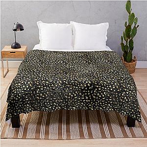 Black Gold Leopard Print Throw Blanket RB1602