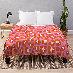 Pink and Orange Leopard Spots Print Pattern Throw Blanket RB1602