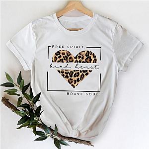 Leopard Heart Print Casual 90s Fashion Black AL1802