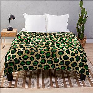 Emerald Green Leopard Print Throw Blanket RB1602