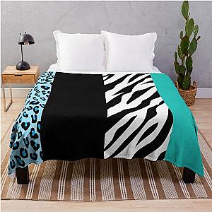 Leopard Print, Zebra Print, Animal Print, Blue Throw Blanket RB1602