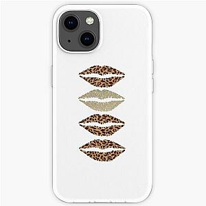 Gold,Leopard Print,Cheetah Print,Lips,Lip,Lipstick, Lip Stick,Make up, Makeup,Artist iPhone Soft Case RB1602