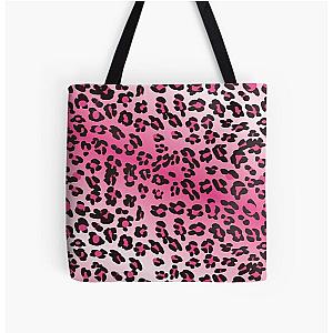 Pink and White Leopard Print All Over Print Tote Bag RB1602