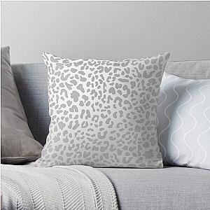 Silver Leopard Print Throw Pillow RB1602