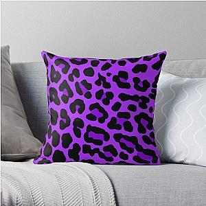 All Over Purple Leopard Print Throw Pillow RB1602