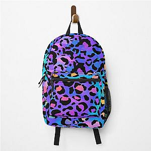 Holographic Rainbow Leopard Print Spots on Bright Neon Backpack RB1602