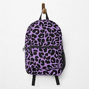 Leopard Print Pattern in Purple and Black Backpack RB1602