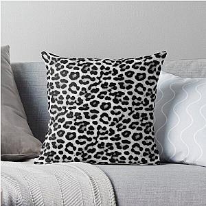 Black and White Leopard Print Fur Hide Spots Pattern Throw Pillow RB1602