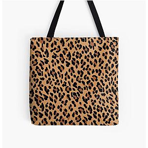 Tan Leopard Print  All Over Print Tote Bag RB1602