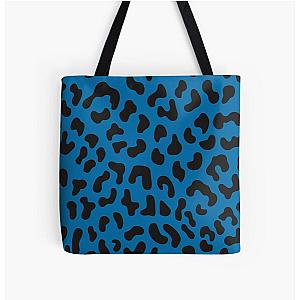 Blue Leopard Print Pattern All Over Print Tote Bag RB1602