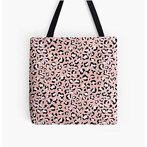 Leopard Print, Leopard Spots, Pink Leopard All Over Print Tote Bag RB1602