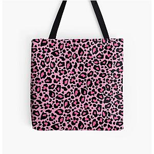 Leopard Print Hot Pink All Over Print Tote Bag RB1602