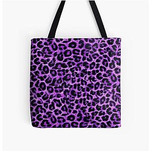 Purple Leopard Print All Over Print Tote Bag RB1602