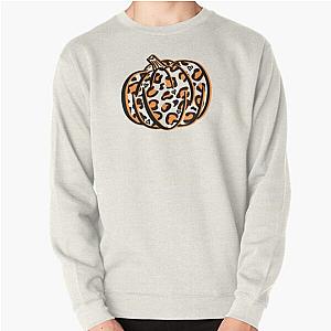 Leopard Print pumpkin with hearts fall Pullover Sweatshirt RB1602