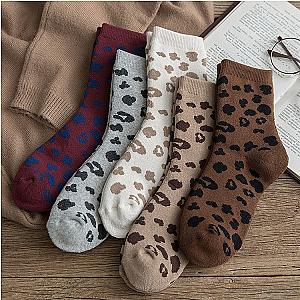 Spotted Leopard Print Women Socks AL1902