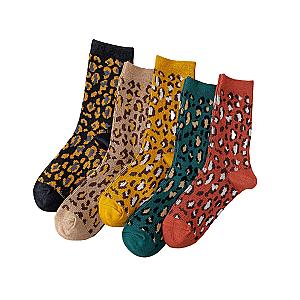 Cotton Socks Leopard Pattern Solid Color Socks AL1902