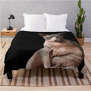 Giant hairless cat Throw Blanket