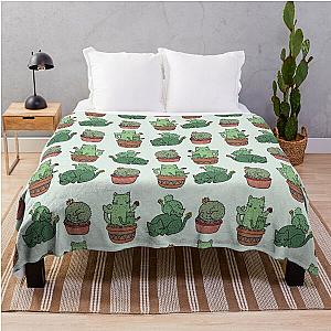 Cactus Cats Throw Blanket