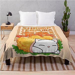 Chubby Cat Shrimp Tempura Cat Throw Blanket