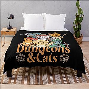 Dungeons & Cats. Kawaii cat. For RPG and cats lover Throw Blanket