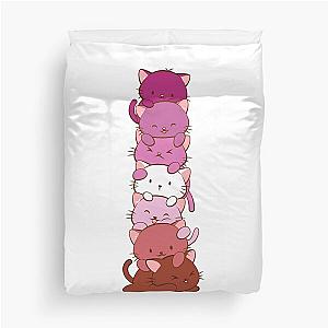 Lesbian Pride Flag Kawaii Cats Duvet Cover