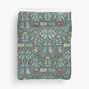 Swedish Folk Cats Duvet Cover