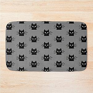 Black Cat Face Bath Mat