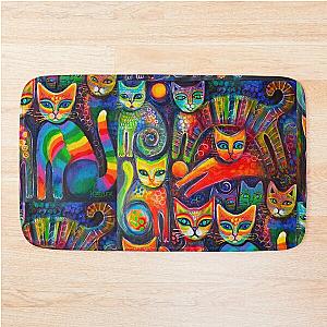 Rainbow cats acrylics Bath Mat