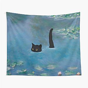 Cat Print Monet Waterlily Tapestry