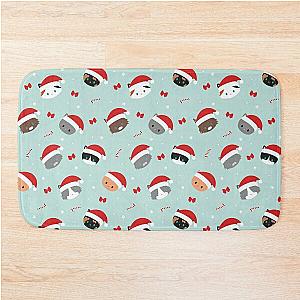 santa cat pattern design Bath Mat