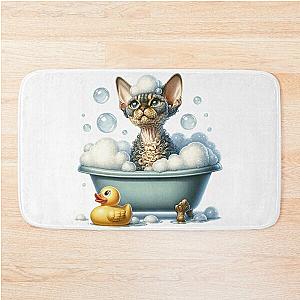 Devon Rex Bubble Bath Bliss - Funny Cat Bath Mat