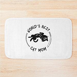 World’s best cat mom, Mommy cat, Funny cat lover v4 Bath Mat