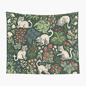 Ugly Medieval Cats Millefleur Tapestry