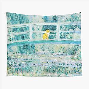 Monet Lazy Cat Water Lily Pond Tapestry