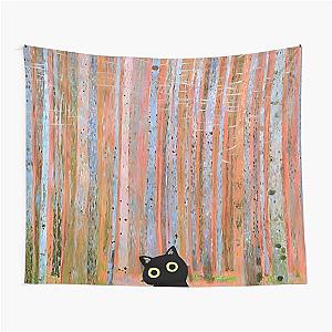 Gustav Klimt Cat Pine Forest Tapestry