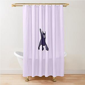 Scared Shakey Black Cat Shower Curtain