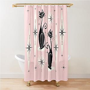 Mid Century Meow Retro Atomic Cats LG ©studioxtine Shower Curtain