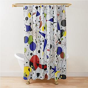 Joan Miro Cat Encircled by the Flight of a Bird Shower Curtain