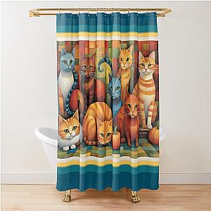 Arranged Cats Shower Curtain