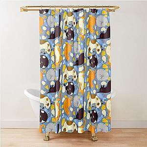 Cute Cat and Mouse Pattern Shower Curtain