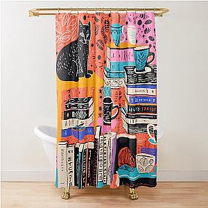 books and coffee and cats and social justice -029 Shower Curtain