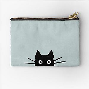 Black Cat Face Zipper Pouch