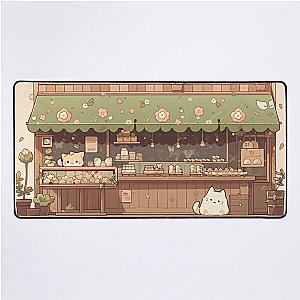 Cat Bakery Aesthetic Green Shop Desk Mat