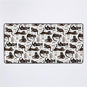 Gouache Black Cats & Coffee Desk Mat