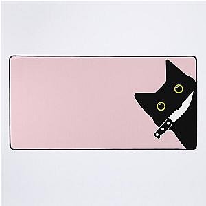 Suspicious cat Desk Mat